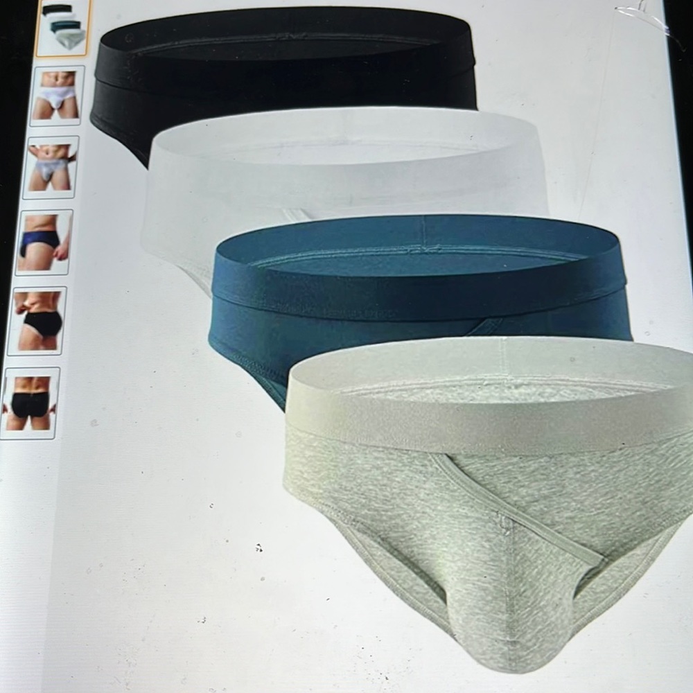 Mens Cotton Briefs Fly Front Pouch